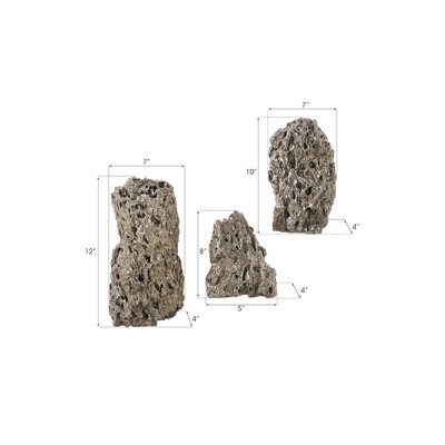 Phillips Collection Stalagmite Wall Art Chrome - Set of 3 - Assorted Size and Shape