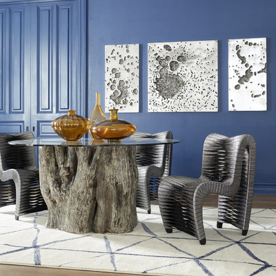 Phillips Collection Seat Belt Dining Chair - Silver - Metallic (Closeout)