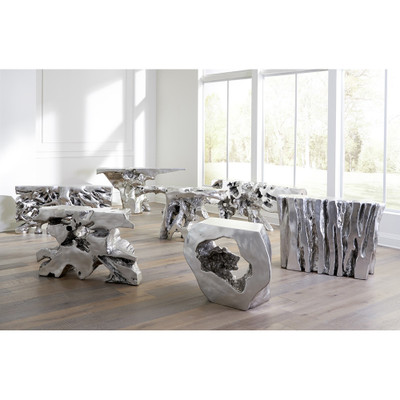 Phillips Collection Plateada Hollow Console - Silver Leaf