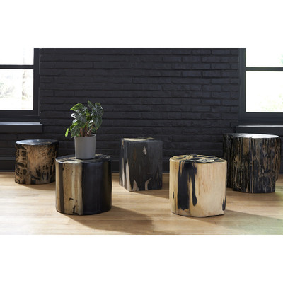 Phillips Collection Cast Petrified Wood Stool - Resin