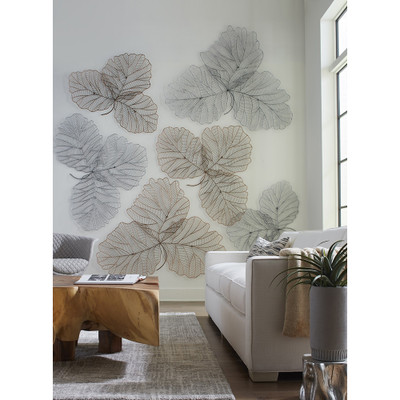 Phillips Collection Tri Leaf Wall Art - Large - Metal - Silver - Black (Closeout)