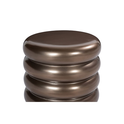 Phillips Collection Ribbed Stool - Polished Bronze