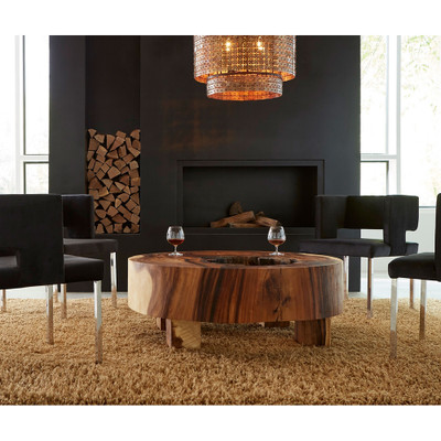 Phillips Collection Raffia Dining Chair - Black - Stainless Steel Legs