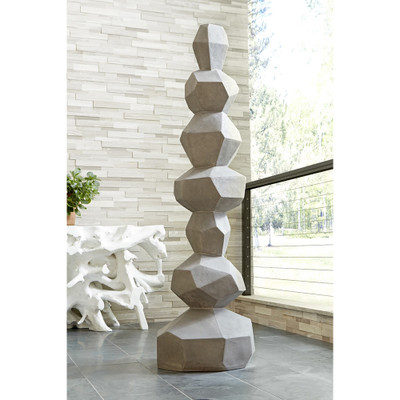 Phillips Collection Faceted Rock Column Sculpture - Gray