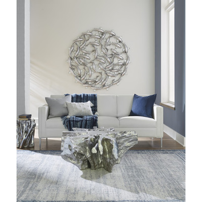 Phillips Collection Asterisk Cast Root Coffee Table - Silver Leaf