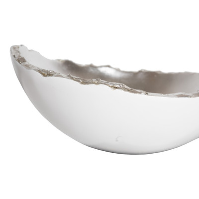 Phillips Collection Broken Egg Bowl - White and Silver Leaf