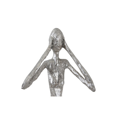 Phillips Collection Hear No Evil Slender Sculpture - Small - Resin - Silver Leaf