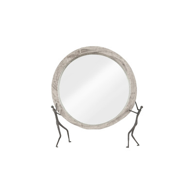 Phillips Collection Atlas Mirror - Chamcha Wood - Gray Stone Finish - Metal
