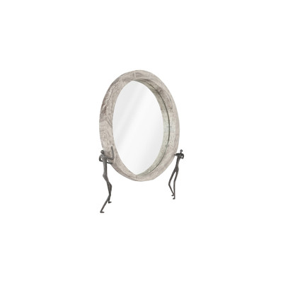 Phillips Collection Atlas Mirror - Chamcha Wood - Gray Stone Finish - Metal