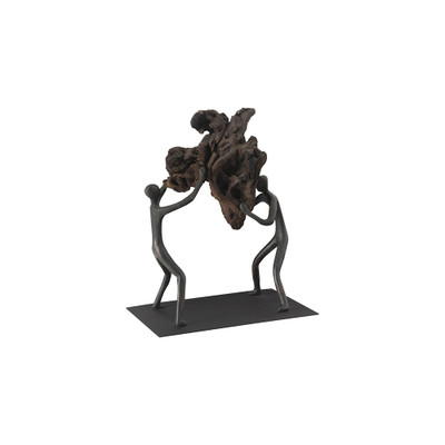 Phillips Collection Atlas Tabletop Sculpture - Freeform High Lift - With Base - Dark