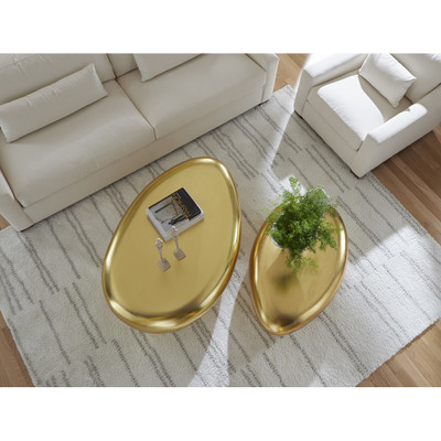 Phillips Collection River Stone Coffee Table - Gold Leaf - Large