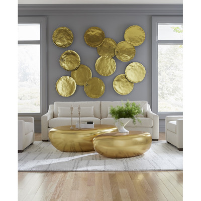 Phillips Collection River Stone Coffee Table - Gold Leaf - Large