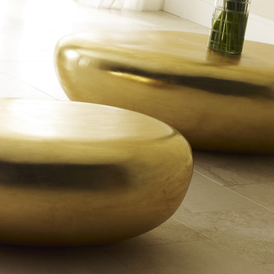 Phillips Collection River Stone Coffee Table - Gold Leaf - Large