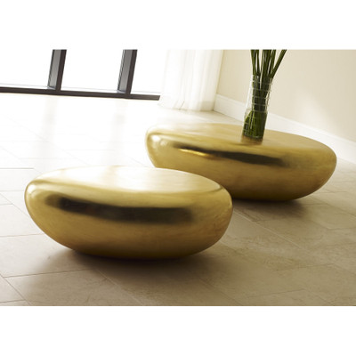 Phillips Collection River Stone Coffee Table - Gold Leaf - Large