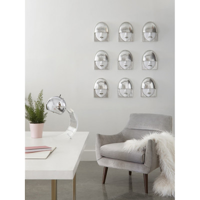 Phillips Collection Fashion Faces Wall Art - Small - White and Silver Leaf - Set of 3