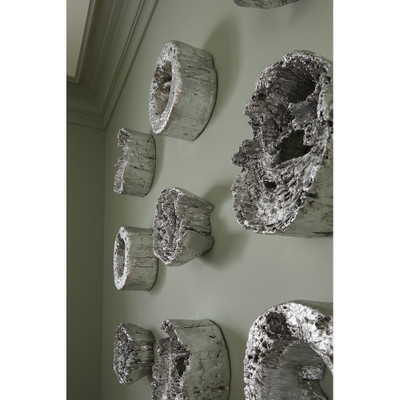 Phillips Collection Cast Eroded Wood Circle Wall Tile - Small (Closeout)