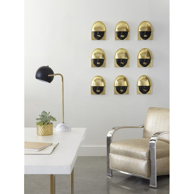 Phillips Collection Fashion Faces Wall Art - Small - Black and Gold Leaf - Set of 3