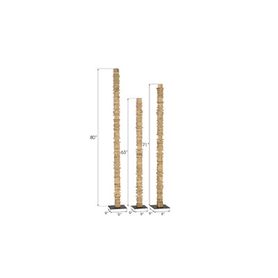 Phillips Collection Stacked Wood Floor Sculptures - Bleached - Set of 3