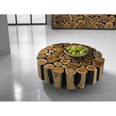 Phillips Collection Boscage Coffee Table on Black Metal Legs - Round