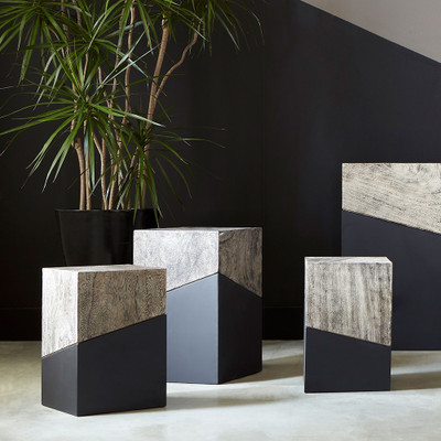 Phillips Collection Geometry Stool - Gray Stone