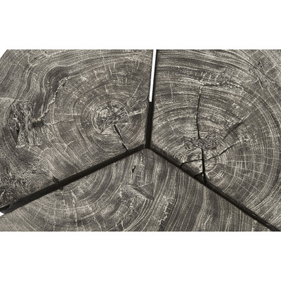 Phillips Collection Clover Coffee Table - Chamcha Wood - Gray Stone Finish - Metal Base