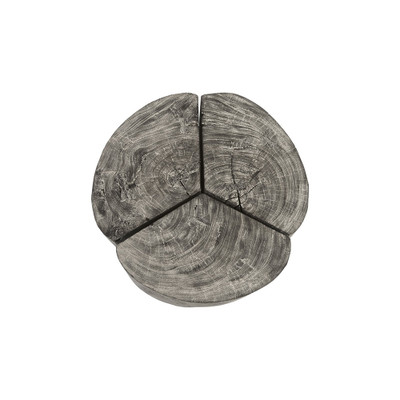 Phillips Collection Clover Coffee Table - Chamcha Wood - Gray Stone Finish - Metal Base