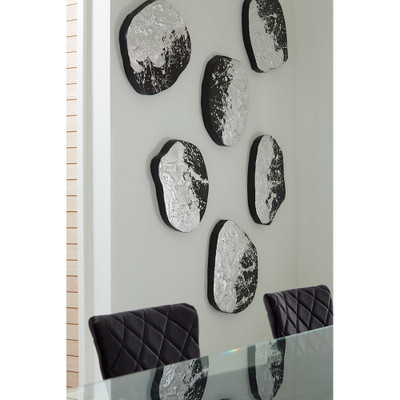 Phillips Collection Wisp Wall Tile - Chamcha Wood - Silver Leaf on Black (Closeout)