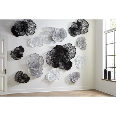 Phillips Collection Flower Wall Art - Medium - Gray - Metal