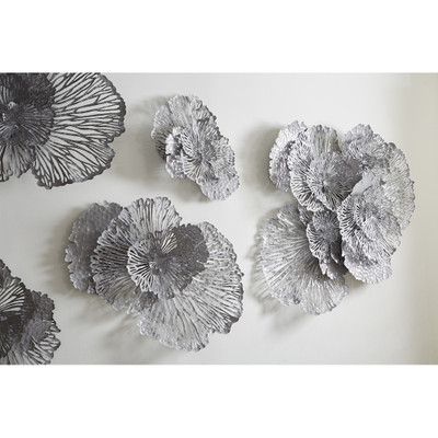 Phillips Collection Flower Wall Art - Medium - Gray - Metal