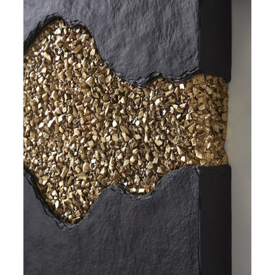 Phillips Collection Geode Texture Panel Black and Gold - Wall Decor