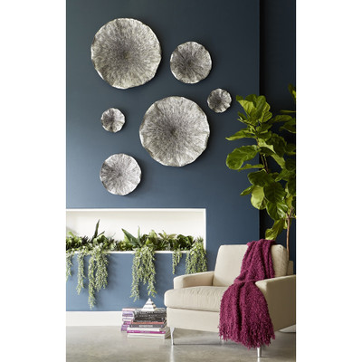 Phillips Collection Lotus Wall Art - Silver - Black - MD