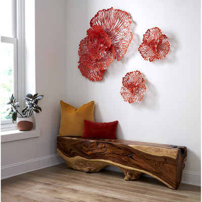 Phillips Collection Flower Wall Art - Extra Small - Coral - Metal