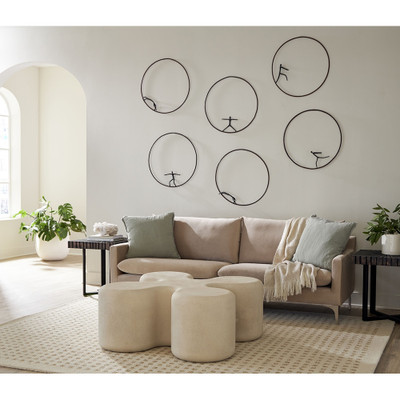 Phillips Collection Olympic Figure in Iron Ring - Black - Rust - Style E