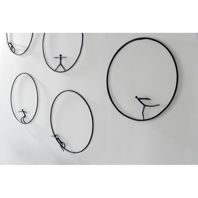 Phillips Collection Olympic Figure in Iron Ring - Black - Rust - Style E