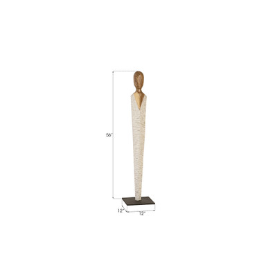 Phillips Collection Vested Female Sculpture - Small - Chamcha - Natural - White - Gold