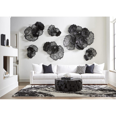 Phillips Collection Flower Wall Art - Medium - Black - Metal