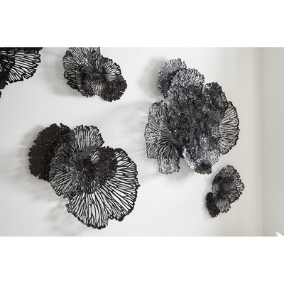 Phillips Collection Flower Wall Art - Medium - Black - Metal