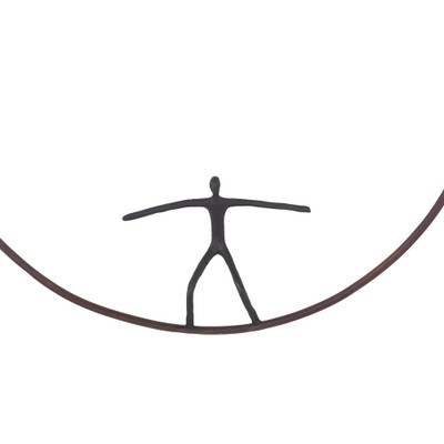 Phillips Collection Olympic Figure in Iron Ring - Black - Rust - Style C