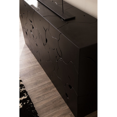 Phillips Collection Teak Slice Console Table - Black