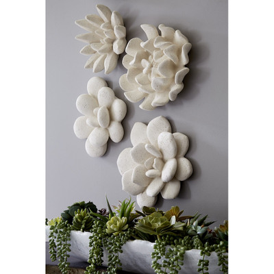 Phillips Collection Compactum Succulent Wall Art - White Stone