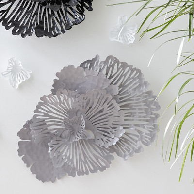 Phillips Collection Flower Wall Art - Small - Gray - Metal