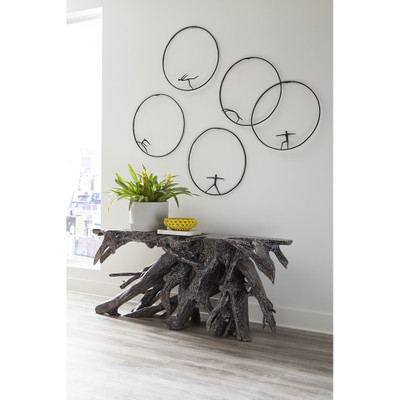 Phillips Collection Olympic Figure in Iron Ring - Black - Rust - Style D