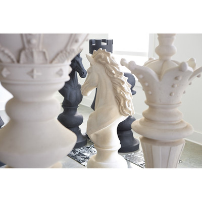 Phillips Collection Bishop Chess Sculpture - Cast Stone Black