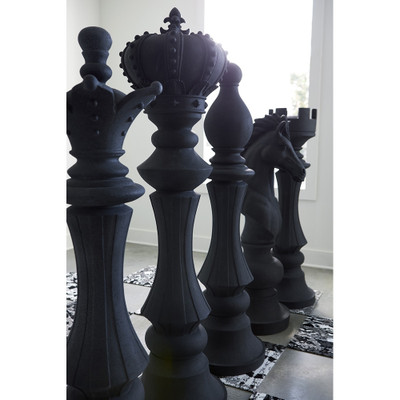 Phillips Collection Bishop Chess Sculpture - Cast Stone Black