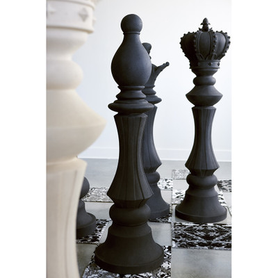 Phillips Collection Bishop Chess Sculpture - Cast Stone Black