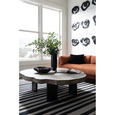 Phillips Collection Floating Coffee Table with Black Legs - Gray Stone - Size Varies
