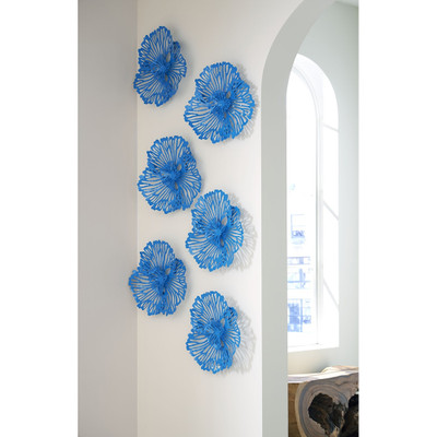 Phillips Collection Flower Wall Art - Extra Small - Blue - Metal