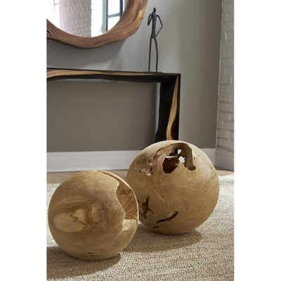 Phillips Collection Teak Wood Ball - Medium - Bleached