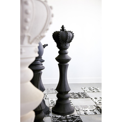 Phillips Collection Queen Chess Sculpture - Cast Stone Black