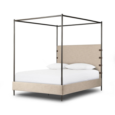 Four Hands Anderson Canopy King Bed - Palm Ecru